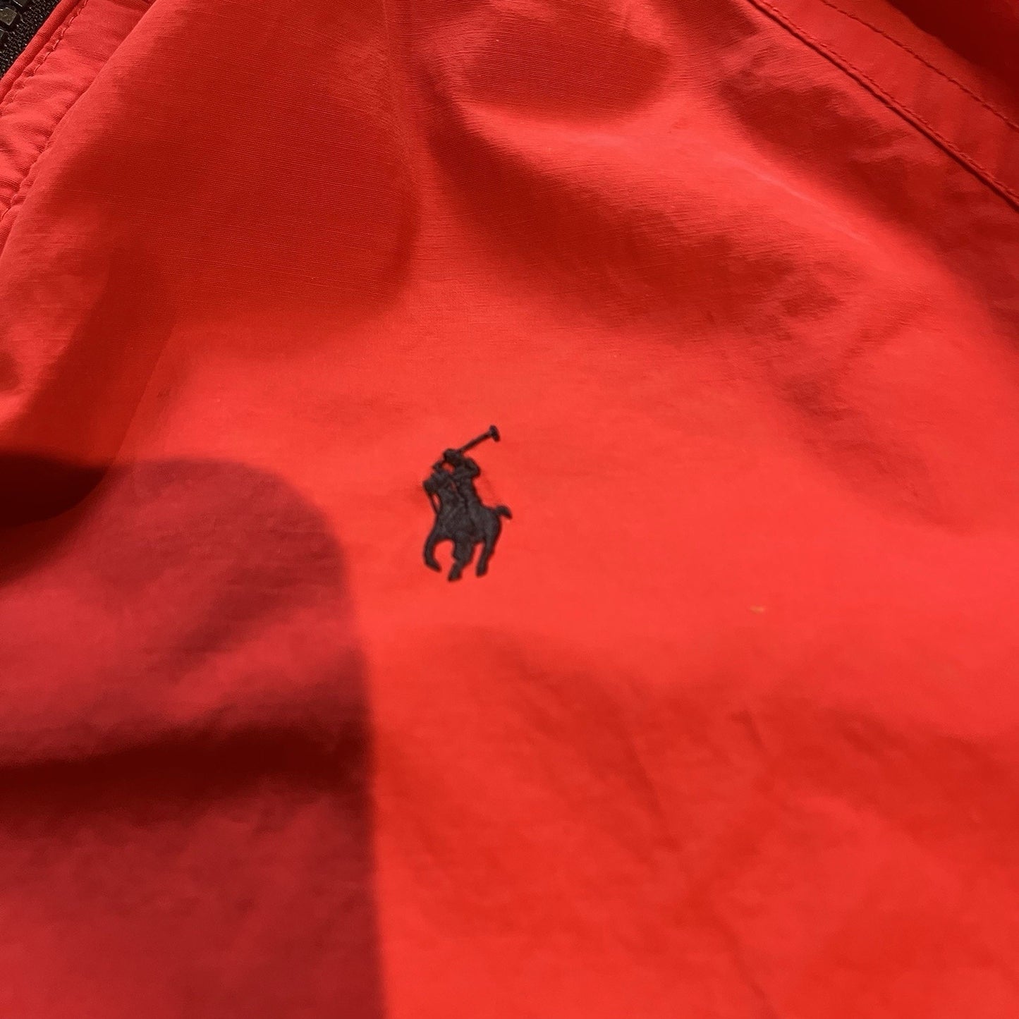 Vtg Polo Ralph Lauren Men's XL red fleece lining red full zip windbreaker jacket