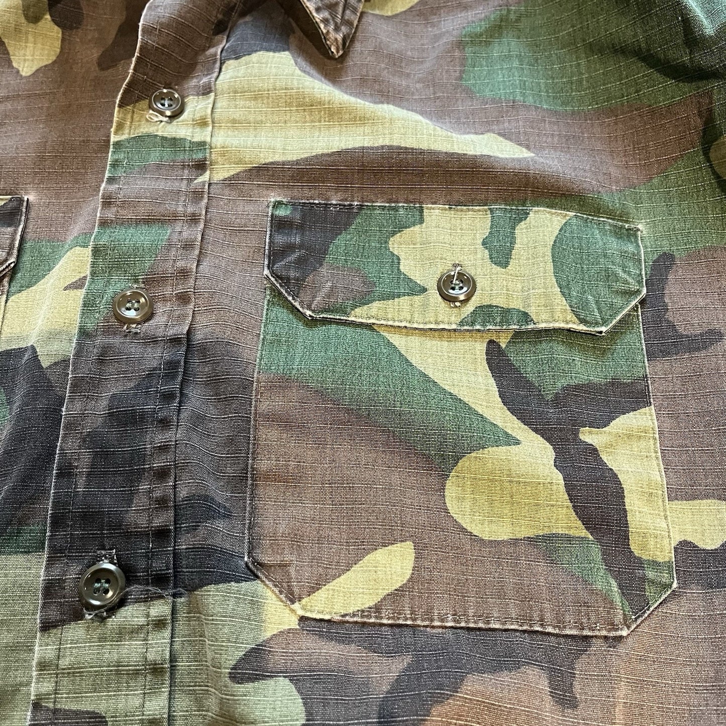 Vtg Rattlers Brand Men's XL Camo army Flannel Button-Up Shirt USA made