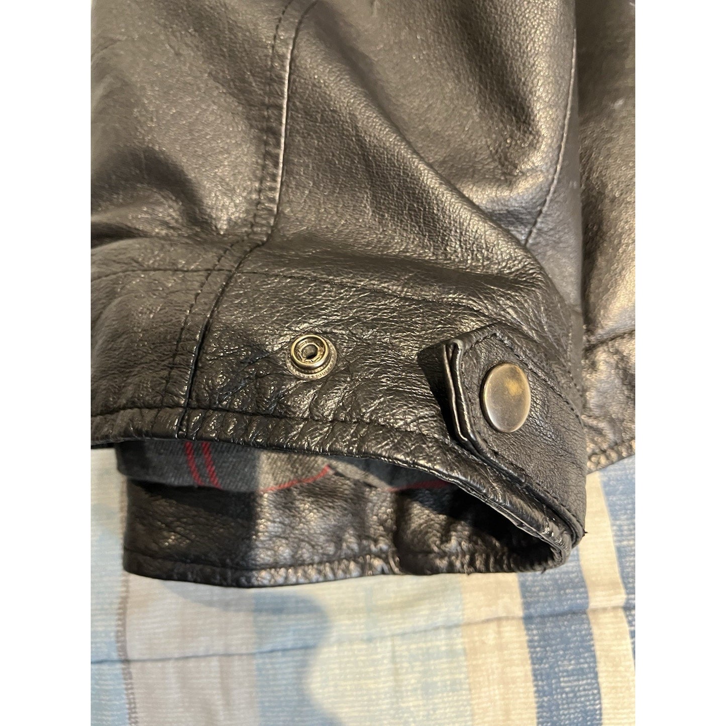 Winco USA Men's 3XL full zip black leather jacket