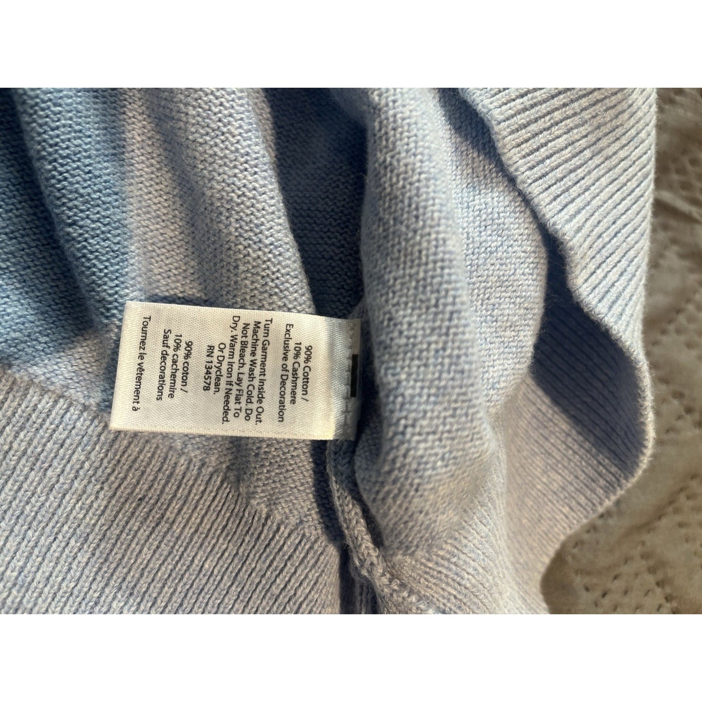 Vineyard Vines Men's L Cashmere Cotton Sweater V-Neck baby blue Long Sleeve