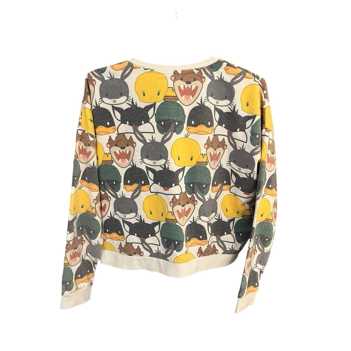 Vtg Six Flags Looney Tunes women's L all over cartoon character print sweatshirt