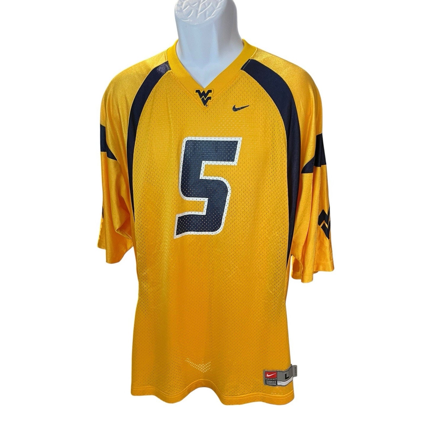 Nike Team Men's L #5 Pat White West Virginia Mountaineers WVU Football Jersey