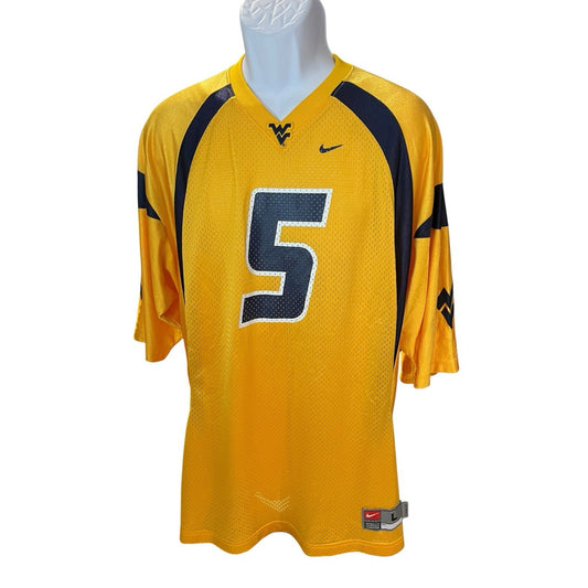 Nike Team Men's L #5 Pat White West Virginia Mountaineers WVU Football Jersey