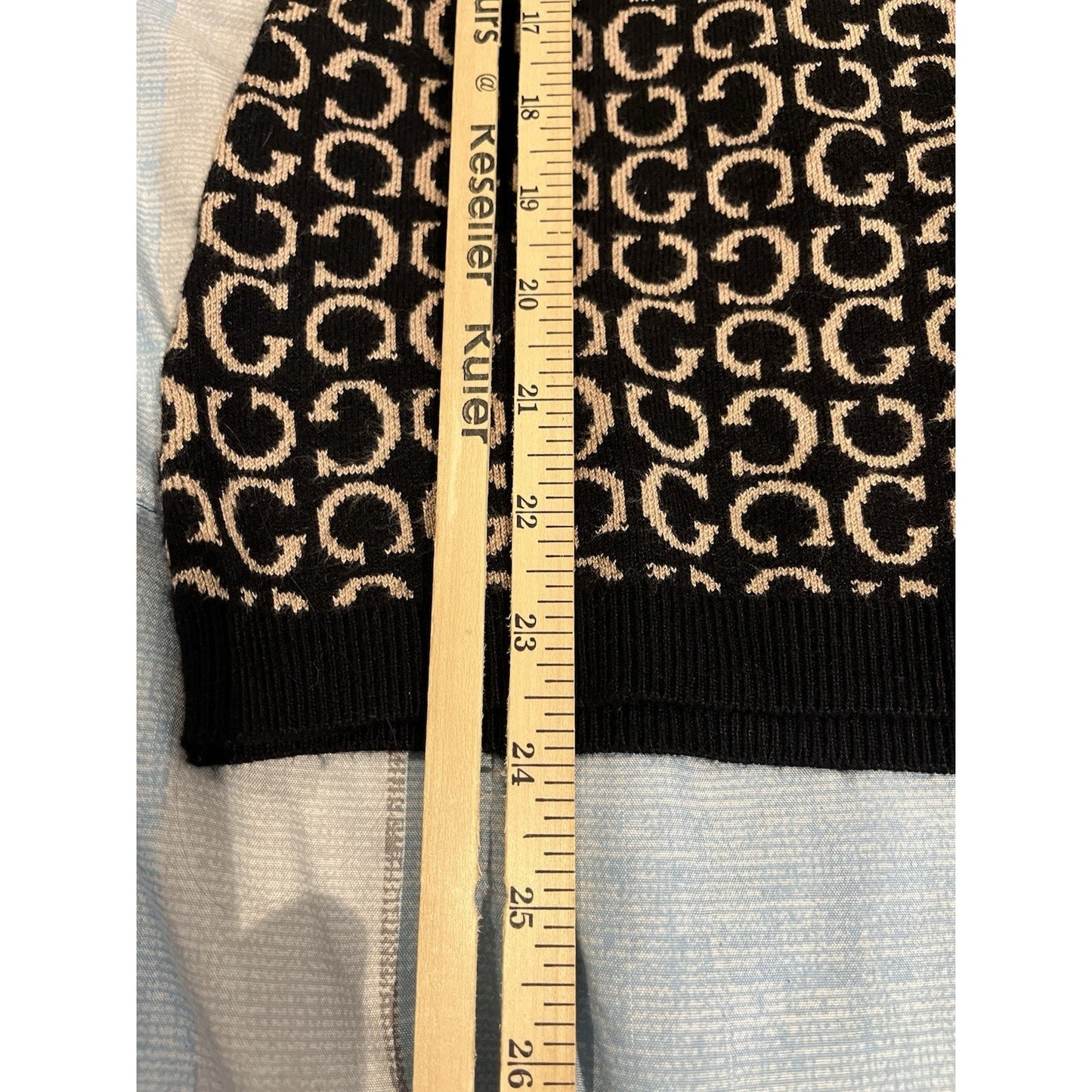 Guess Women's M black/light rum jacquard G logo long sleeve sweater NWT