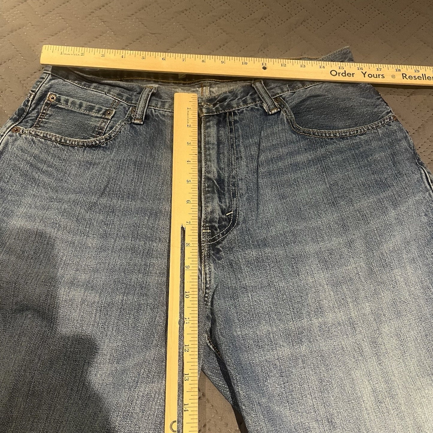 Levis 569 Jean Shorts Men 33 Jorts Loose Fit Straight Denim Baggy Y2K Faded Worn