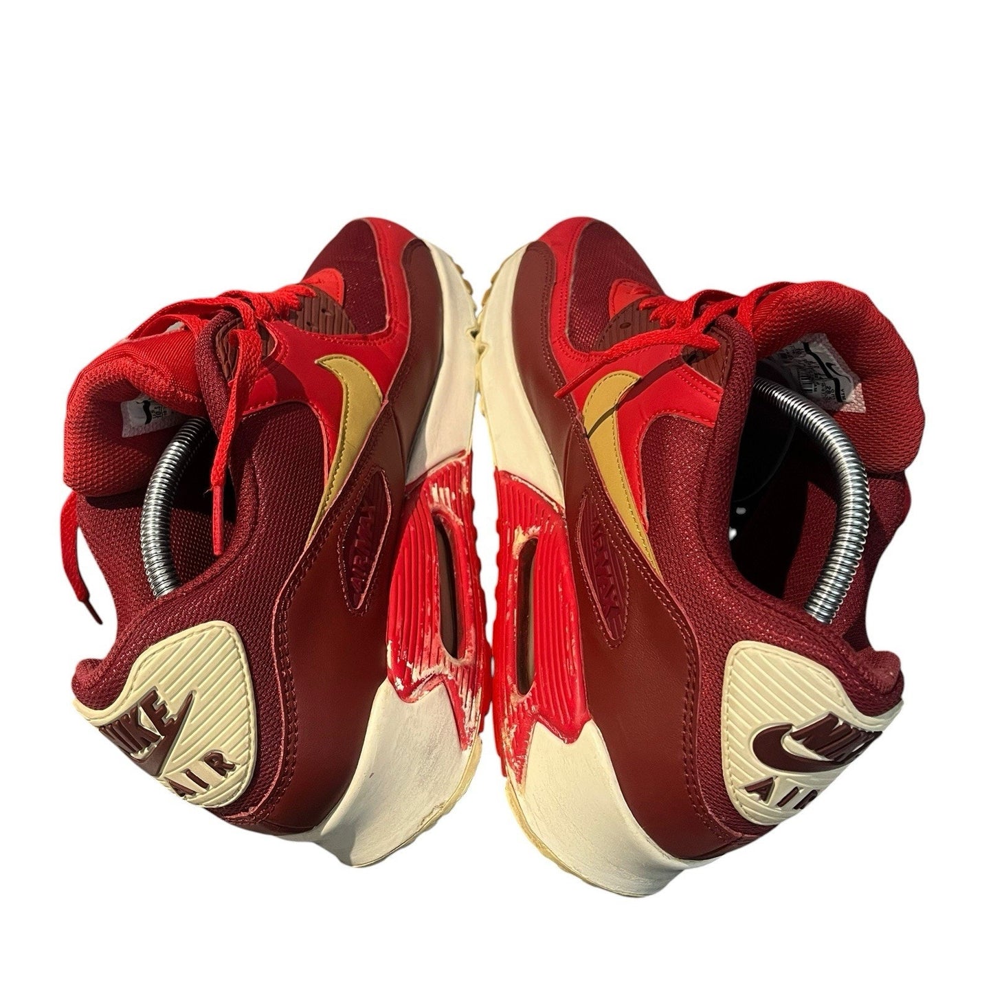 Nike Air Max 90 Essential Game Red-Elemental Gold Sz 10.5 Rare! [537384-607]