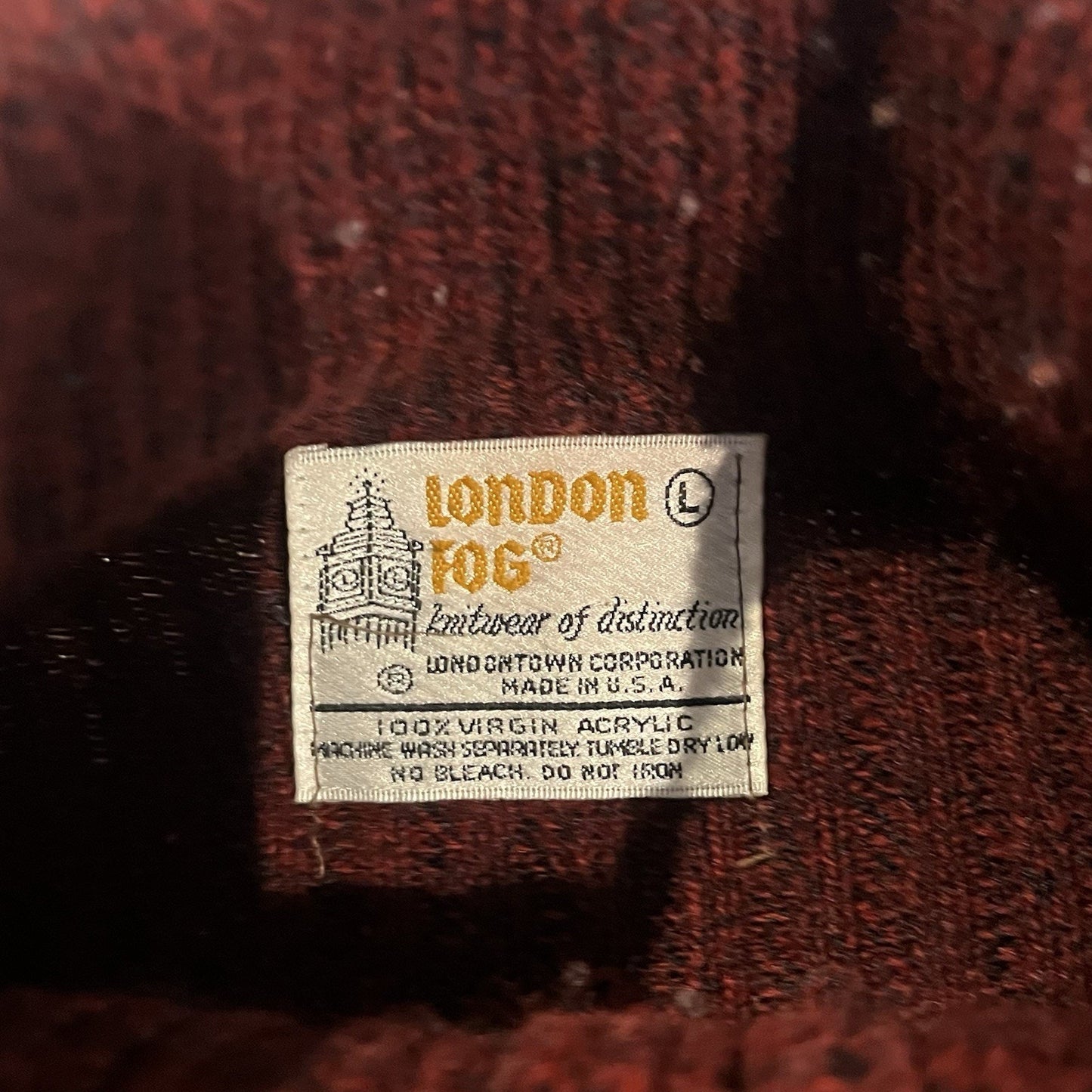 Vtg London Fog Women's L wine red pocketed 1/4 zip sweater made in USA