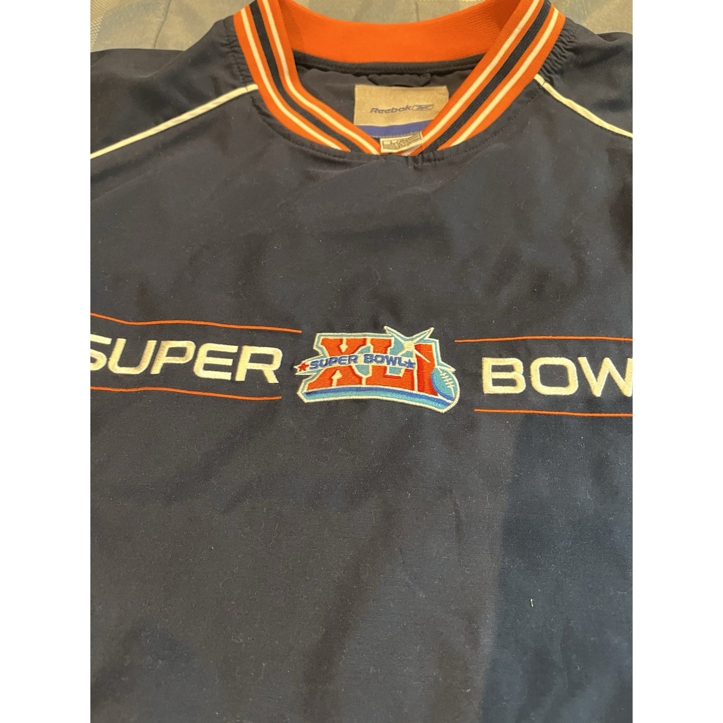 Vtg Reebok Men's L embroidered Super Bowl XLI 41 windbreaker