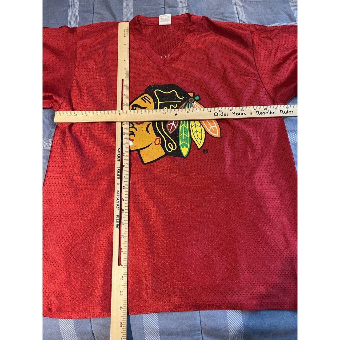 Park Antony Men's S Chicago BlackHawks red mesh team jersey USA made