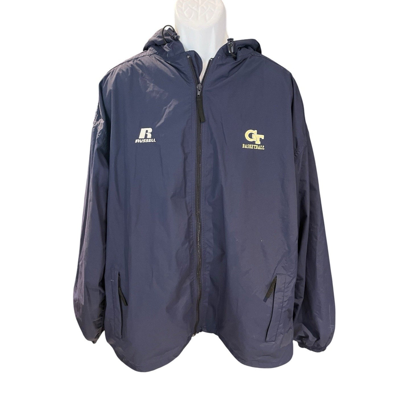 Russell Athletic Men's XL Georgia Tech Basketball full zip windbreaker jacket