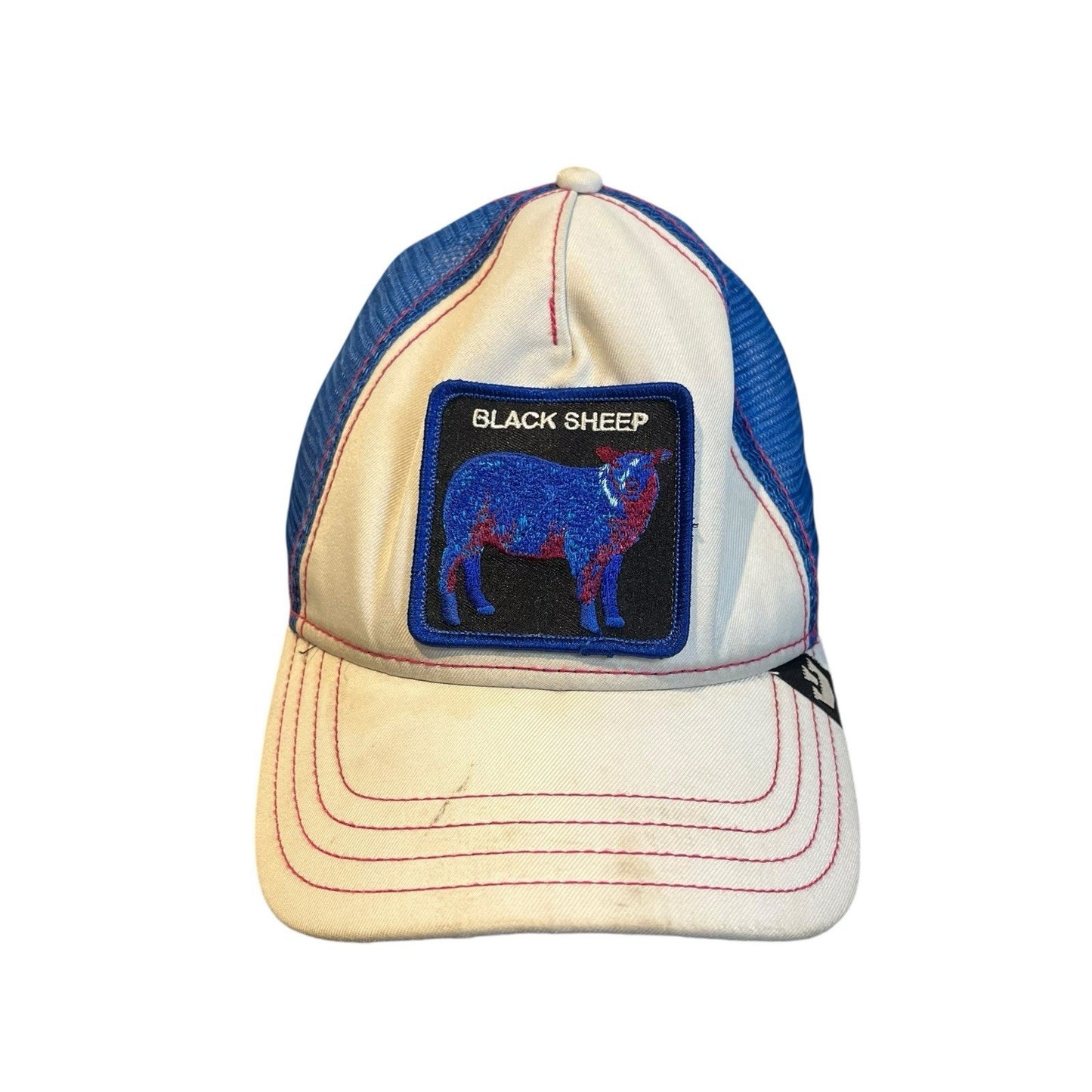 Goorin Bros Brothers The Farm Black Sheep Patch Snapback Trucker Hat Blue White