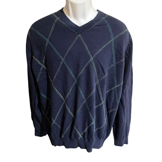 vtg Bobby Jones Men's L wool/cashmere blend knit argyle golf sweater