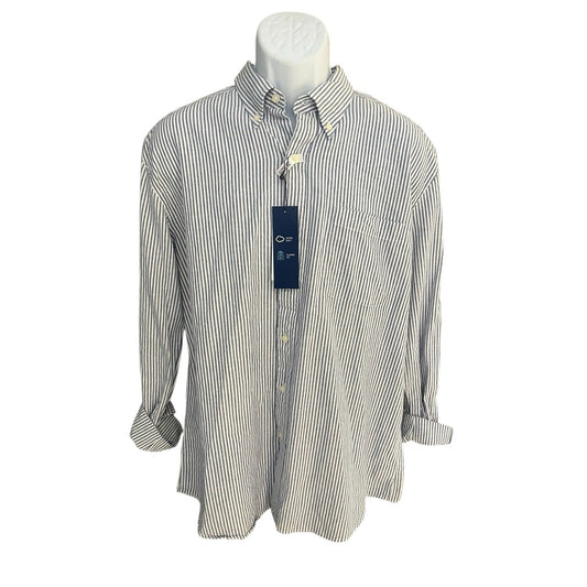 Saddlbred classic fit comfort flex men's L striped longsleeve button down shirt
