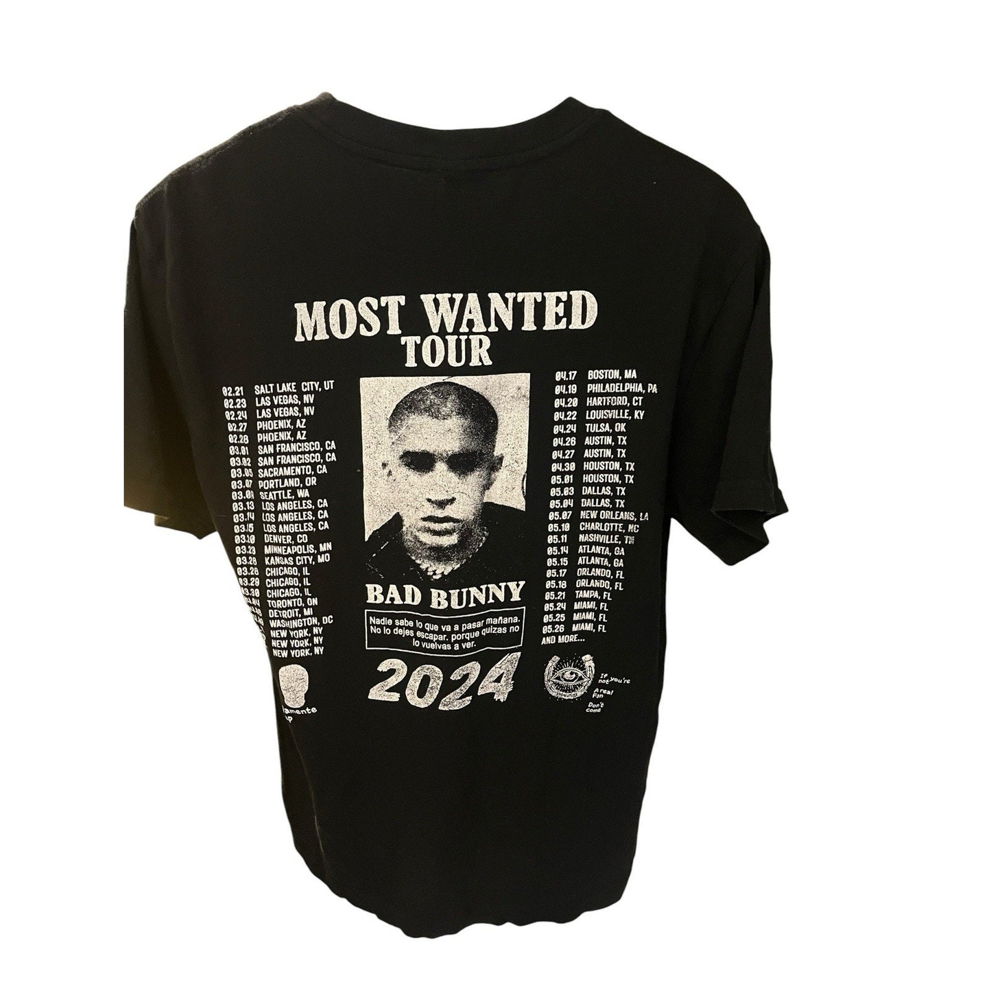 Bad Bunny Men's M ''Nadie Sabe Lo Que Va A Pasar Manana'' 2024 Most Wanted shirt