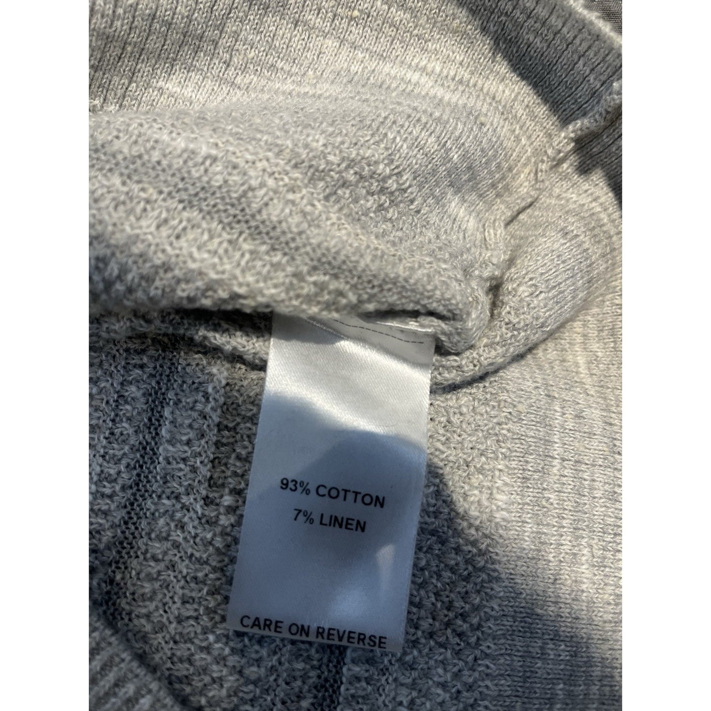 Billy Reid Men's S Textured Stripe Cotton Linen Sweater Gray Crewneck Slim Fit