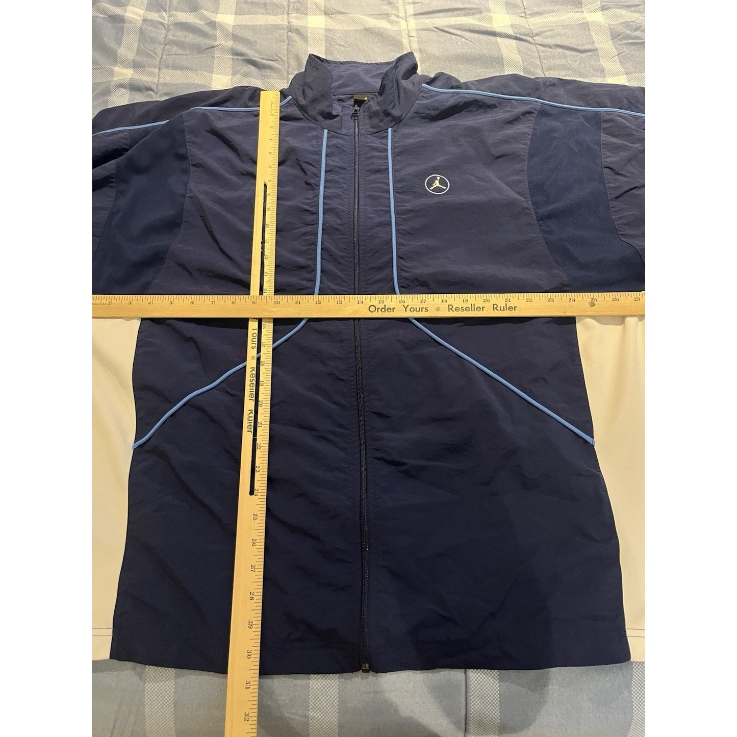 Vtg Nike Jordan Men's XL blue embroidered track jacket