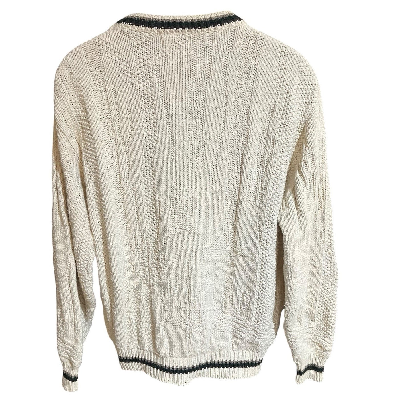 vtg St.John's Bay Men's M cream long sleeve embroidered ducks knit sweater