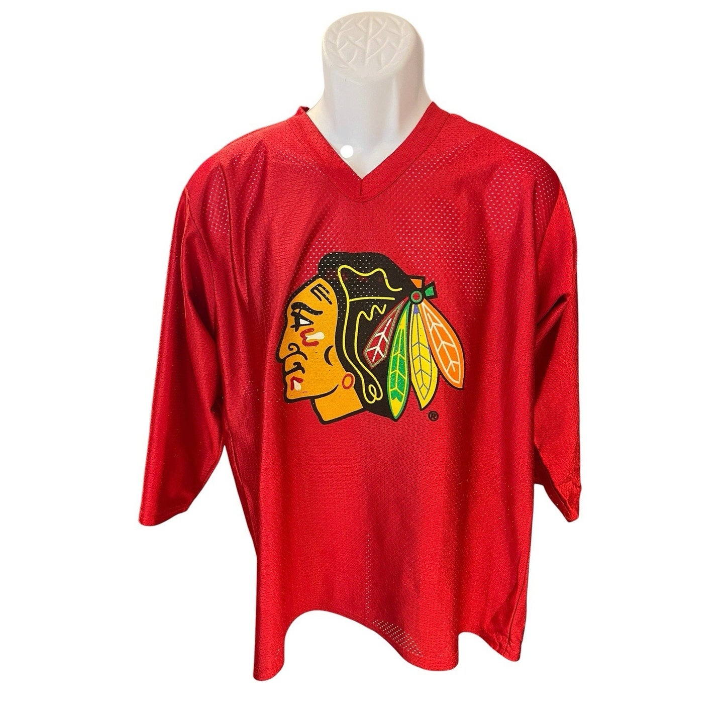 Park Antony Men's S Chicago BlackHawks red mesh team jersey USA made