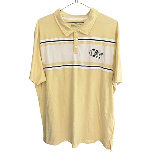 Colosseum Men's 3XL yellow embroidered Georgia Tech Yellow Jackets polo shirt