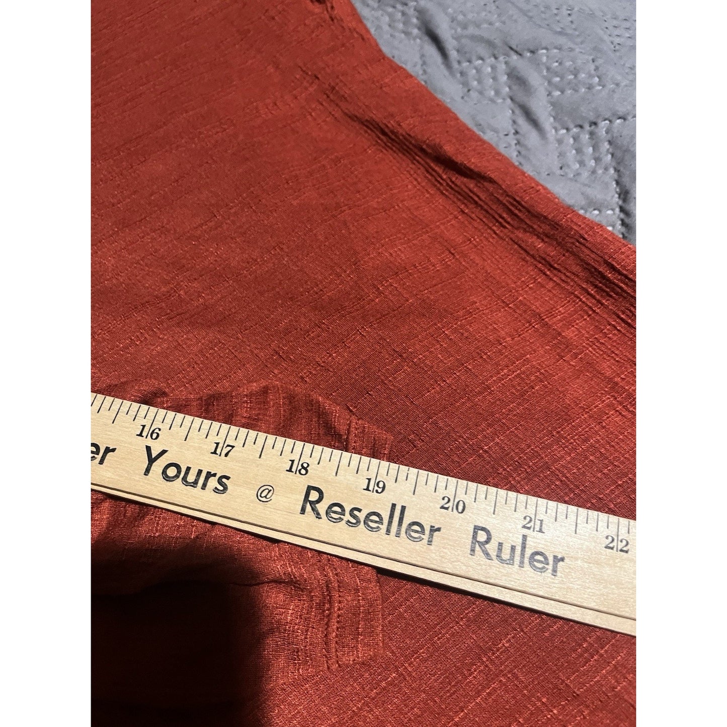 Max Studio Women's 2X ruched sleeve terracotta scoop neck blouse NWT