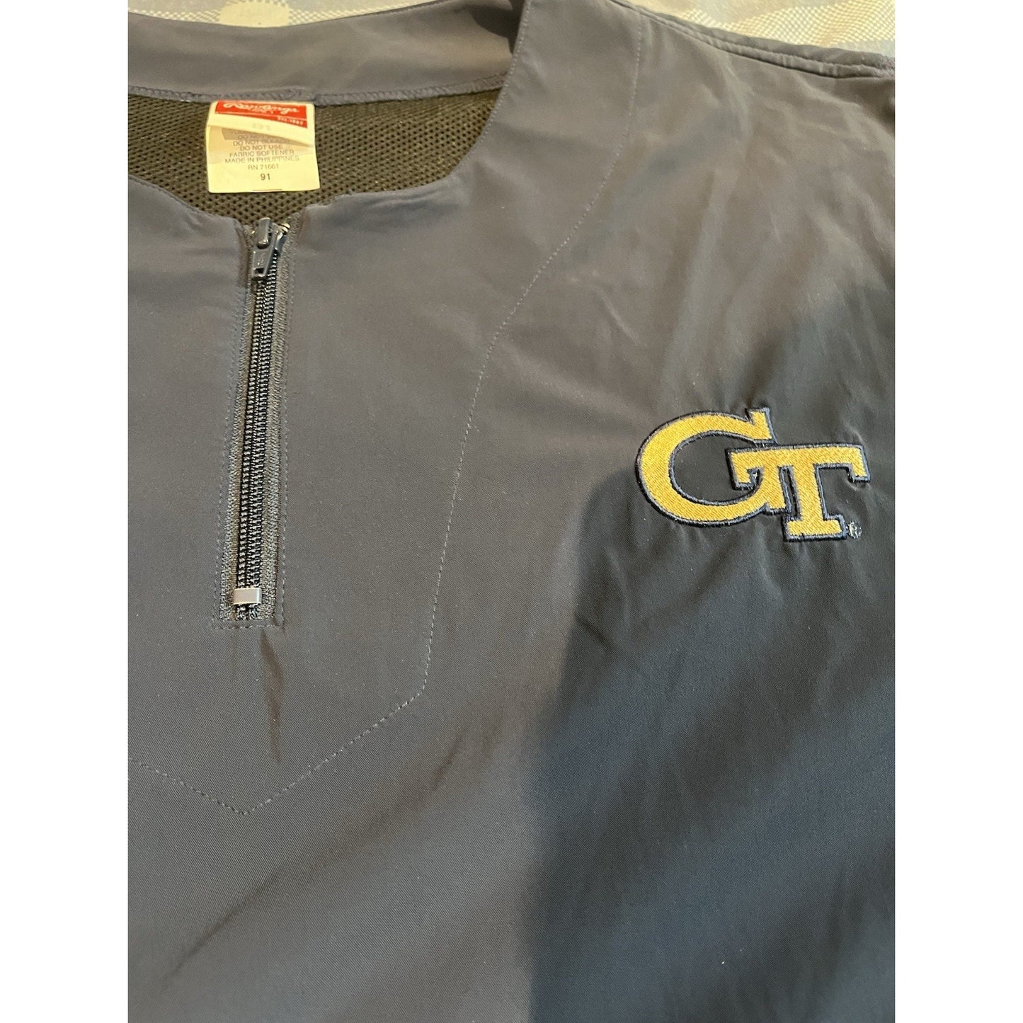 Rawlings Baseball Men's 3XL Georgia Tech 1/4 zip long sleeve pullover jacket