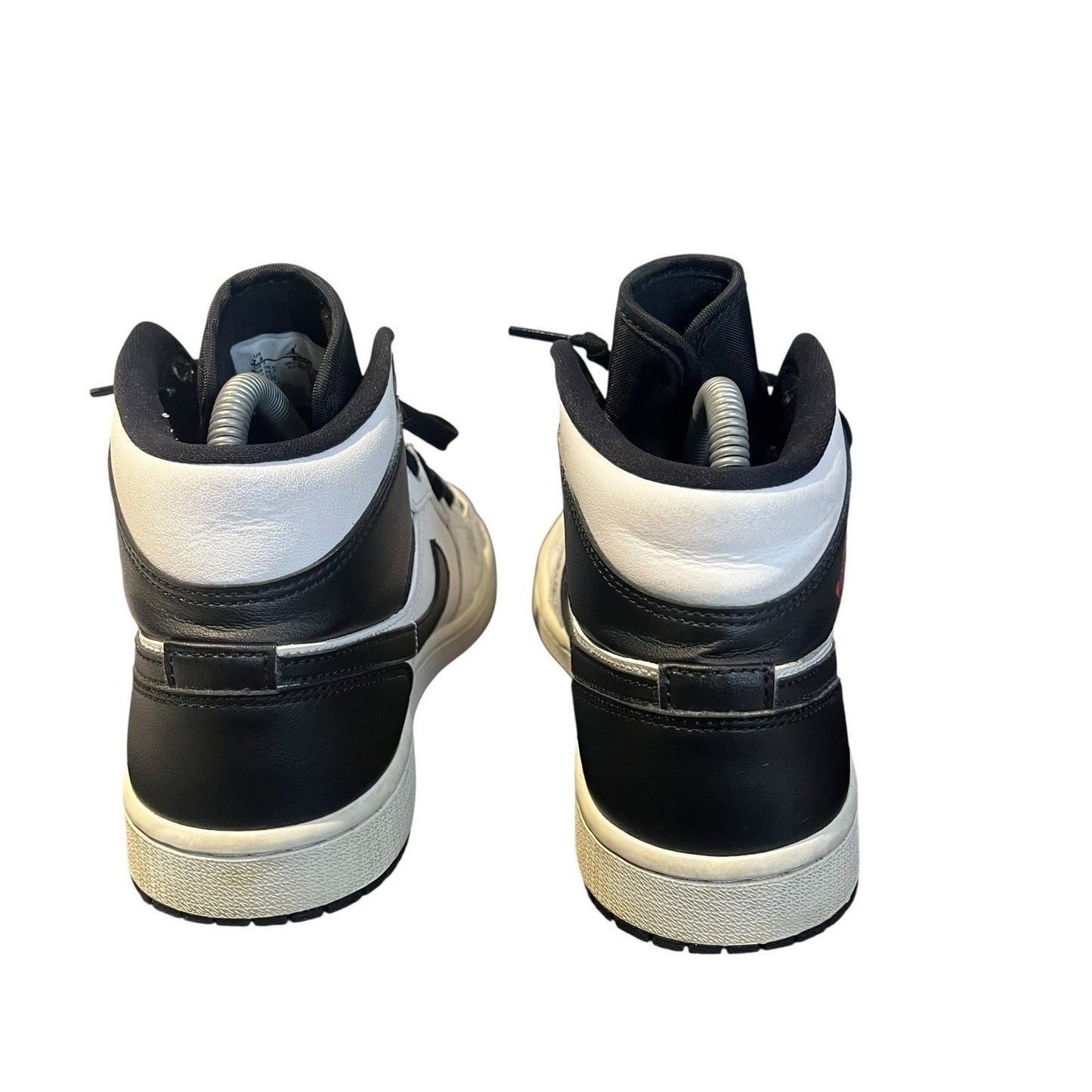 Air Jordan 1 Mid Reverse Black Toe Women's White BQ6472 Nike Red Black Gym sz 7
