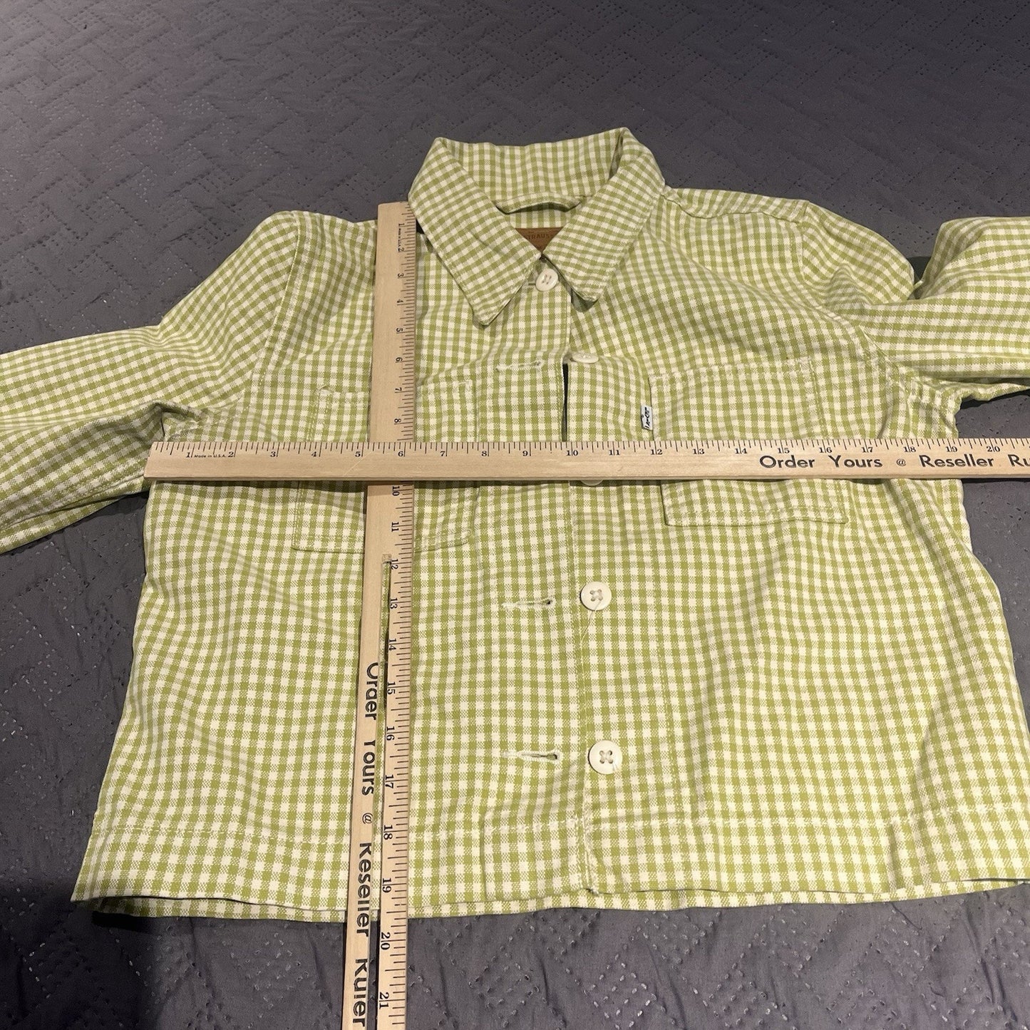 Levi's Premium Women's XS collard long sleeve checkered chore button jacket