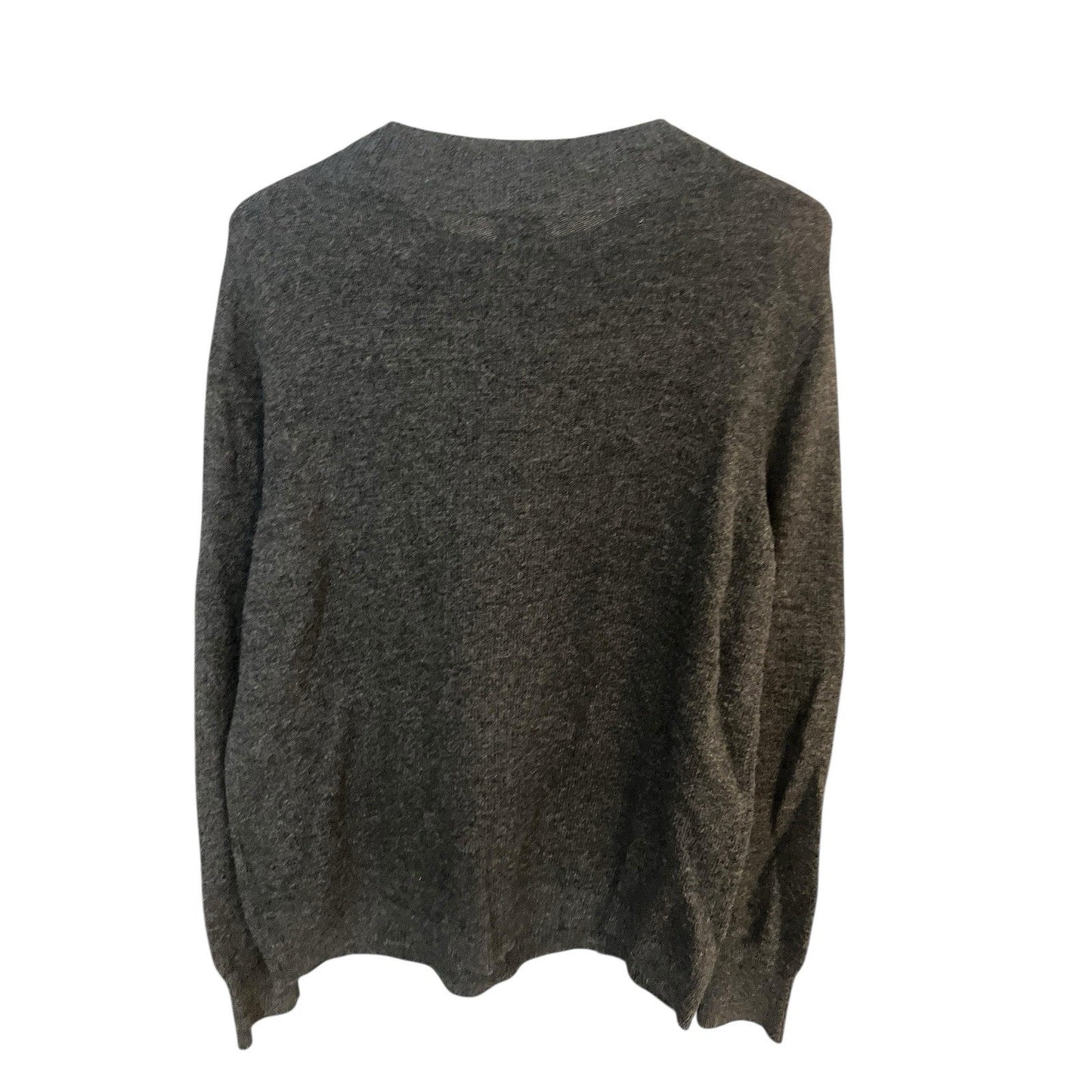 Chicos Women's 1 M Charcoal Gray Cheetah Embellished Mock Neck Sweater
