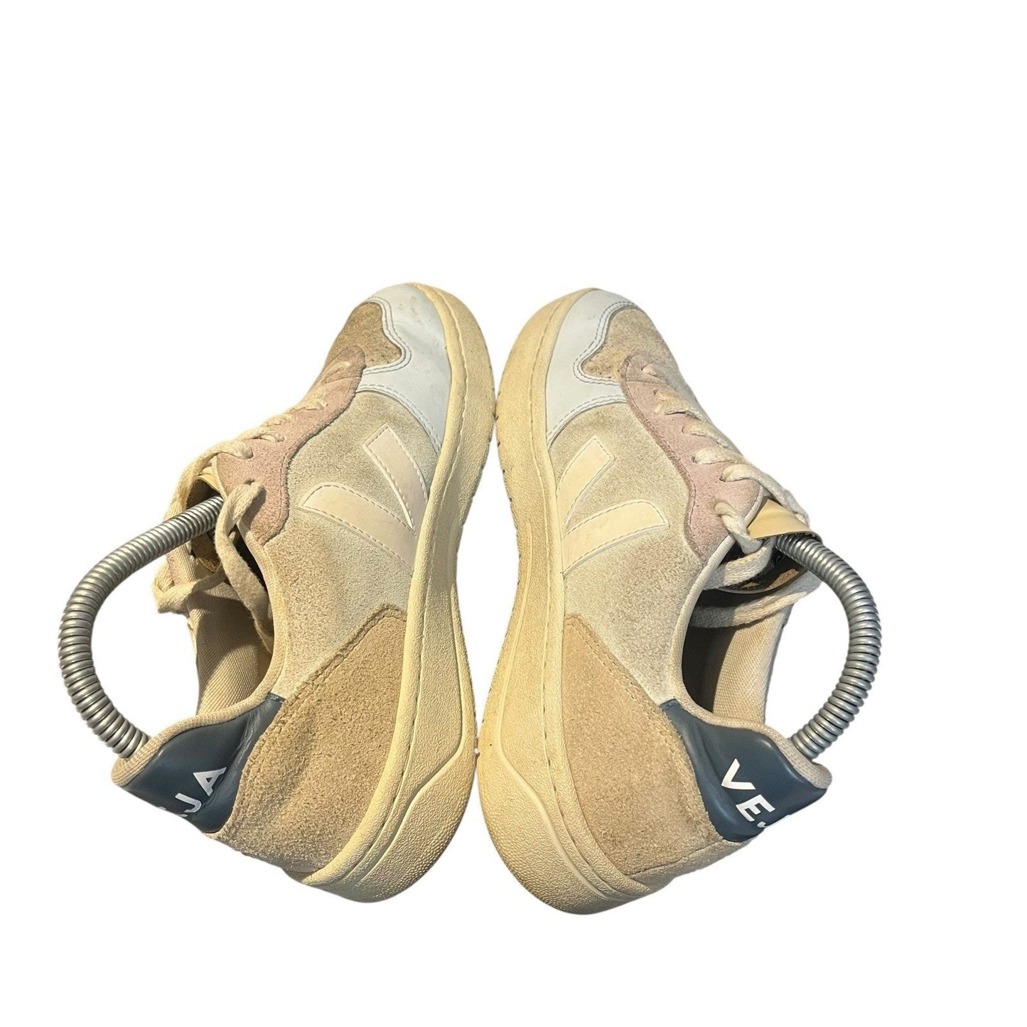 Veja Women's V-10 Low Top Sneaker , White Navy Sage Purple Beige , US 7 / EU 38