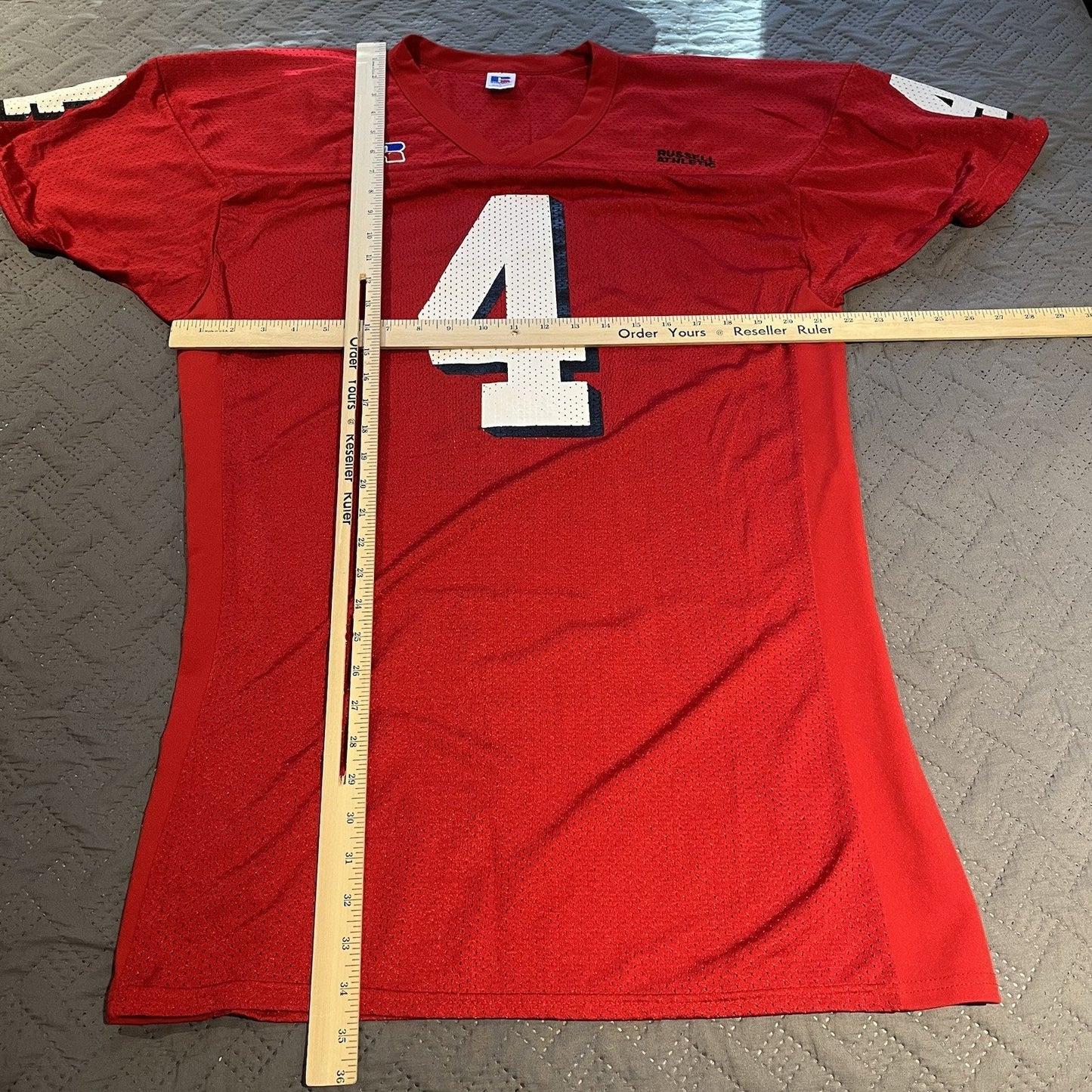Vtg Russel Athletic Men's L #4 embroidered football jersey USA made