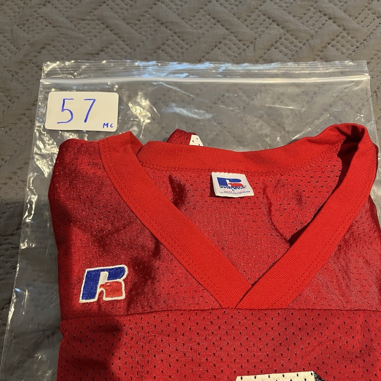 Vtg Russel Athletic Men's L #4 embroidered football jersey USA made