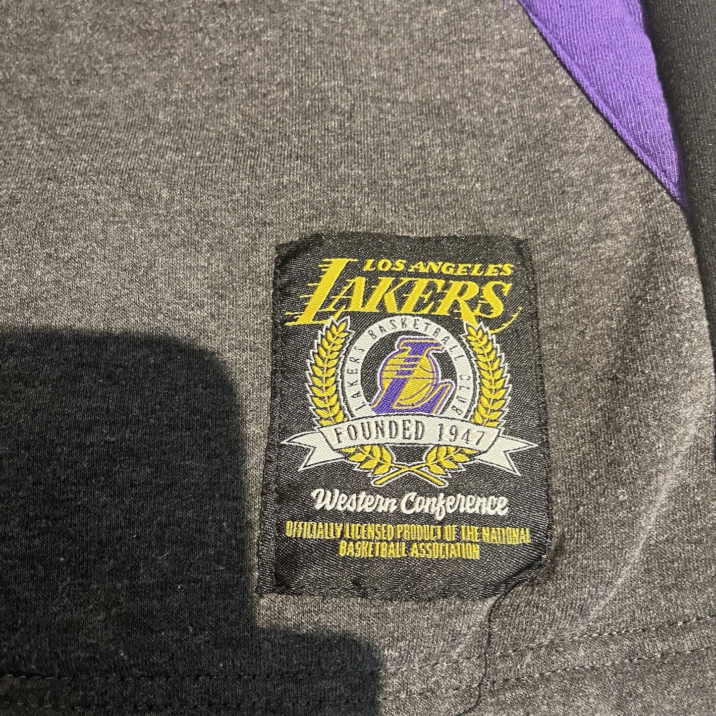 Unk Nba men's L Los Angeles Lakers full zip grey/purple hoodie