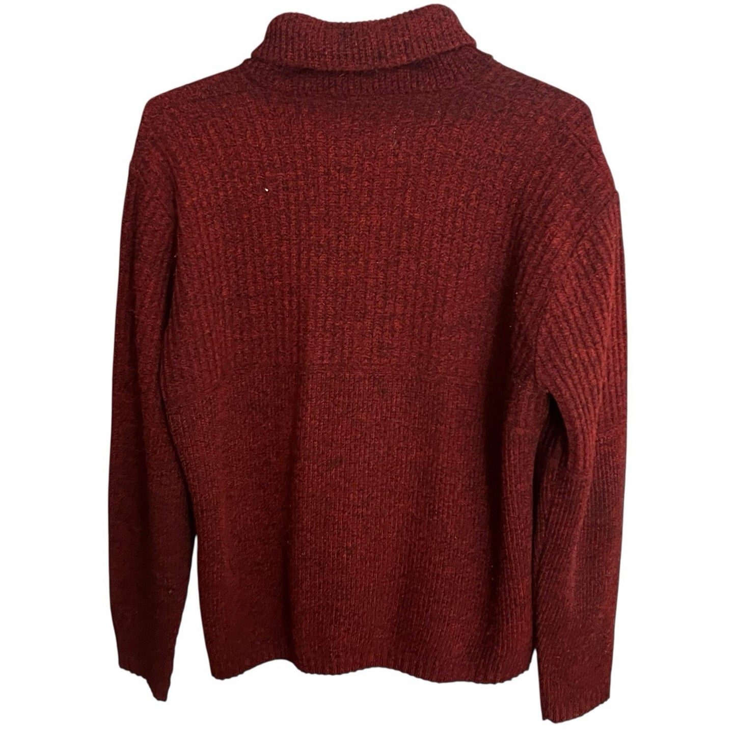 Vtg London Fog Women's L wine red pocketed 1/4 zip sweater made in USA