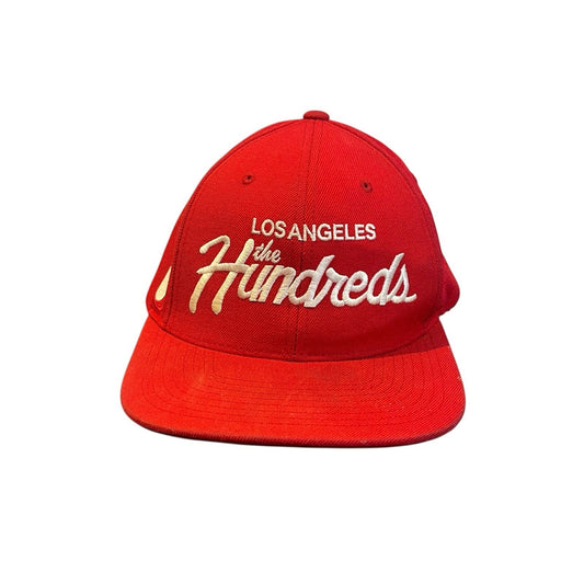 Y2K The Hundreds Los Angeles Script SnapBack Acrylic Wool - Red - Authentic