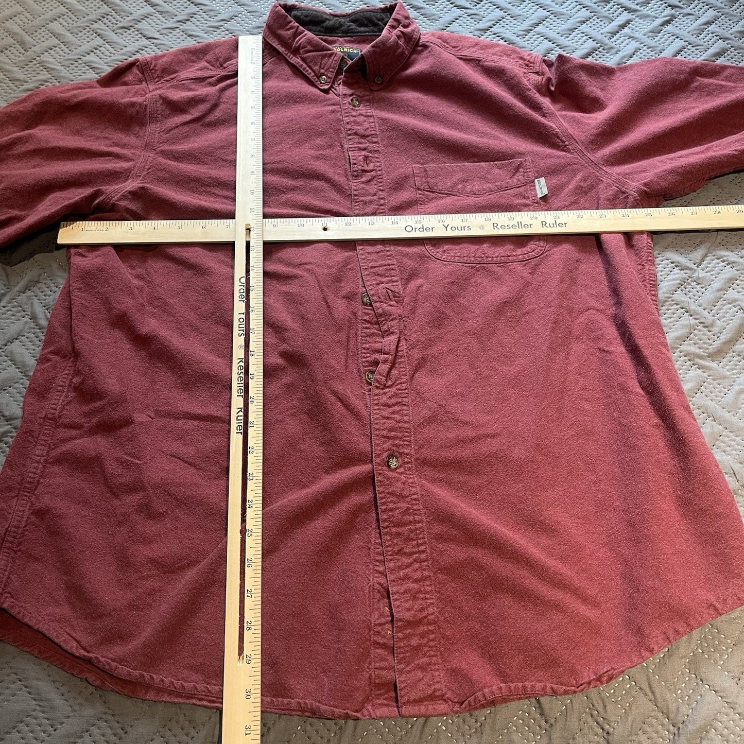 Vtg Woolrich Men's XL Chamois red rock heather button down shirt