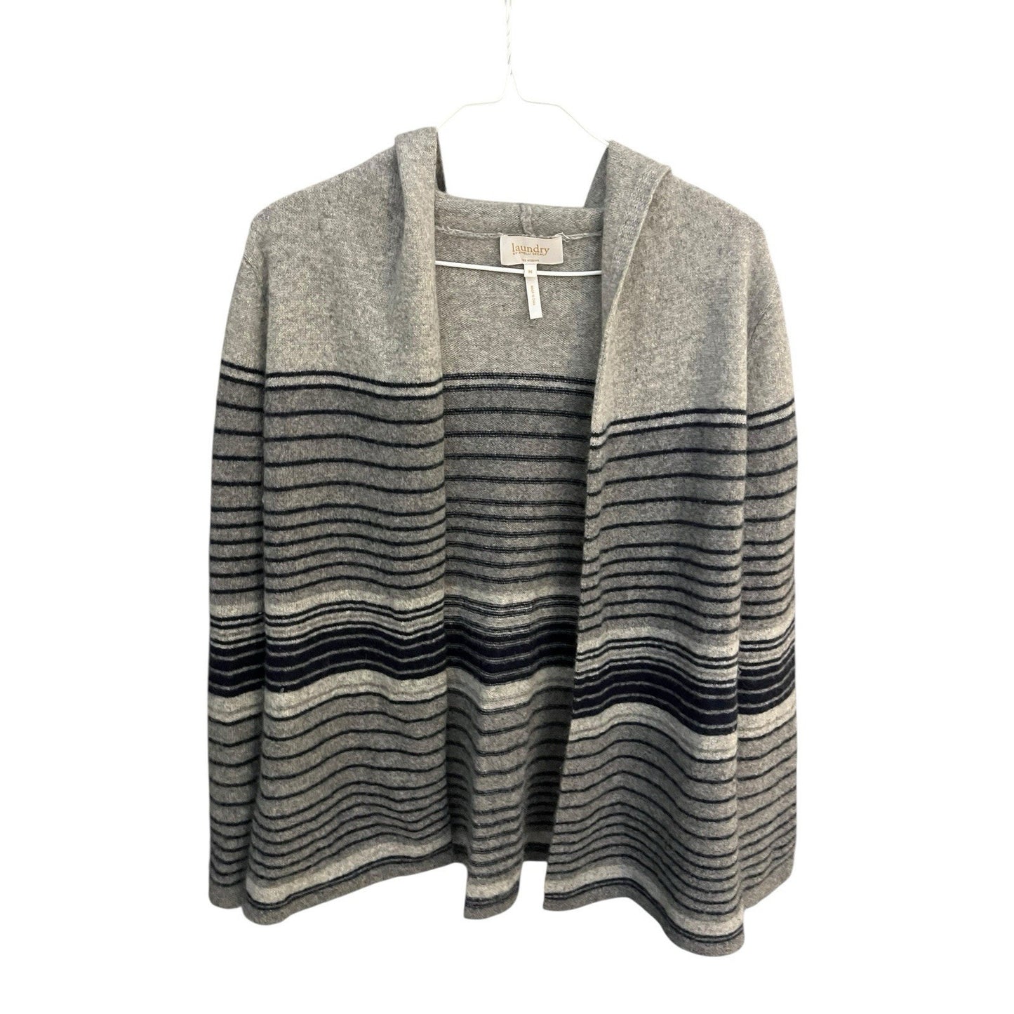 Laundry by Shelli Segal Women's M 100% Cashmere Hooded Open Cardigan Sweater