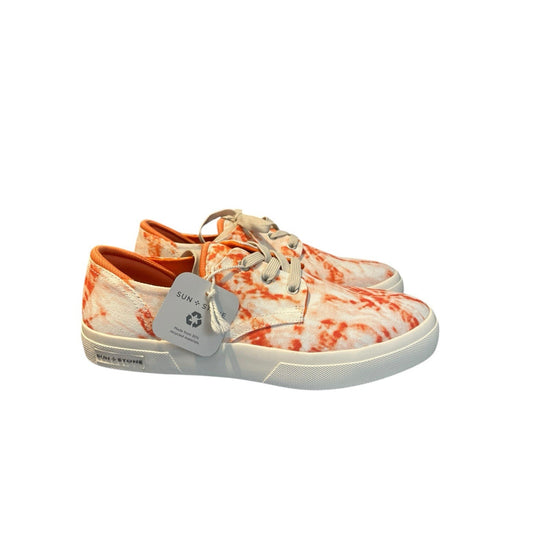 SUN+STONE KIVA LACE-UP CORE MEN'S SNEAKERS Orange TIE DYE SIZE 10M NIB