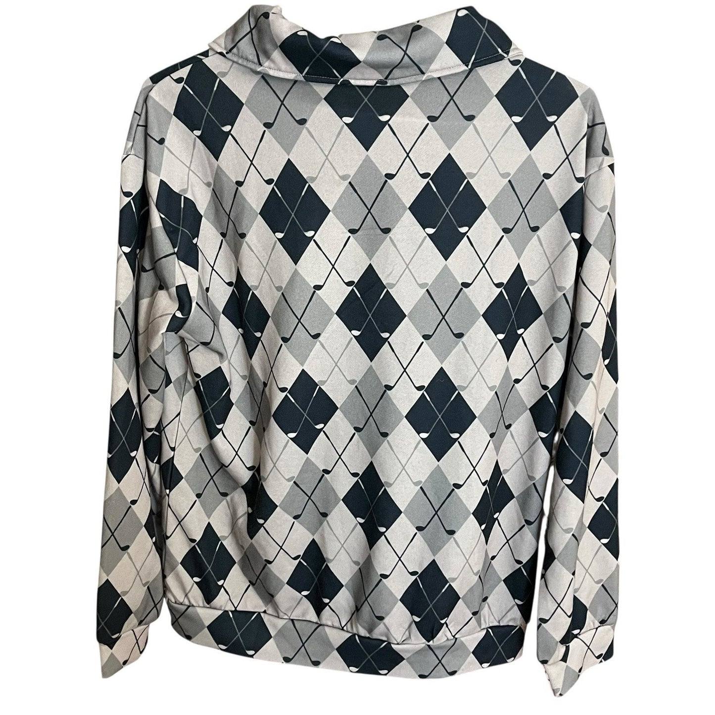 Cegolfs women's L side 1/4 zip argyle golf club all over print jacket