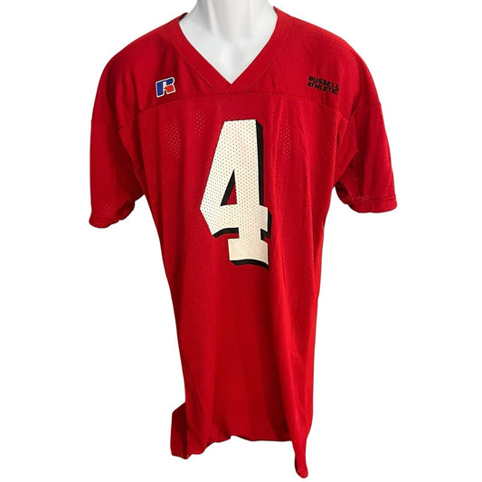 Vtg Russel Athletic Men's L #4 embroidered football jersey USA made