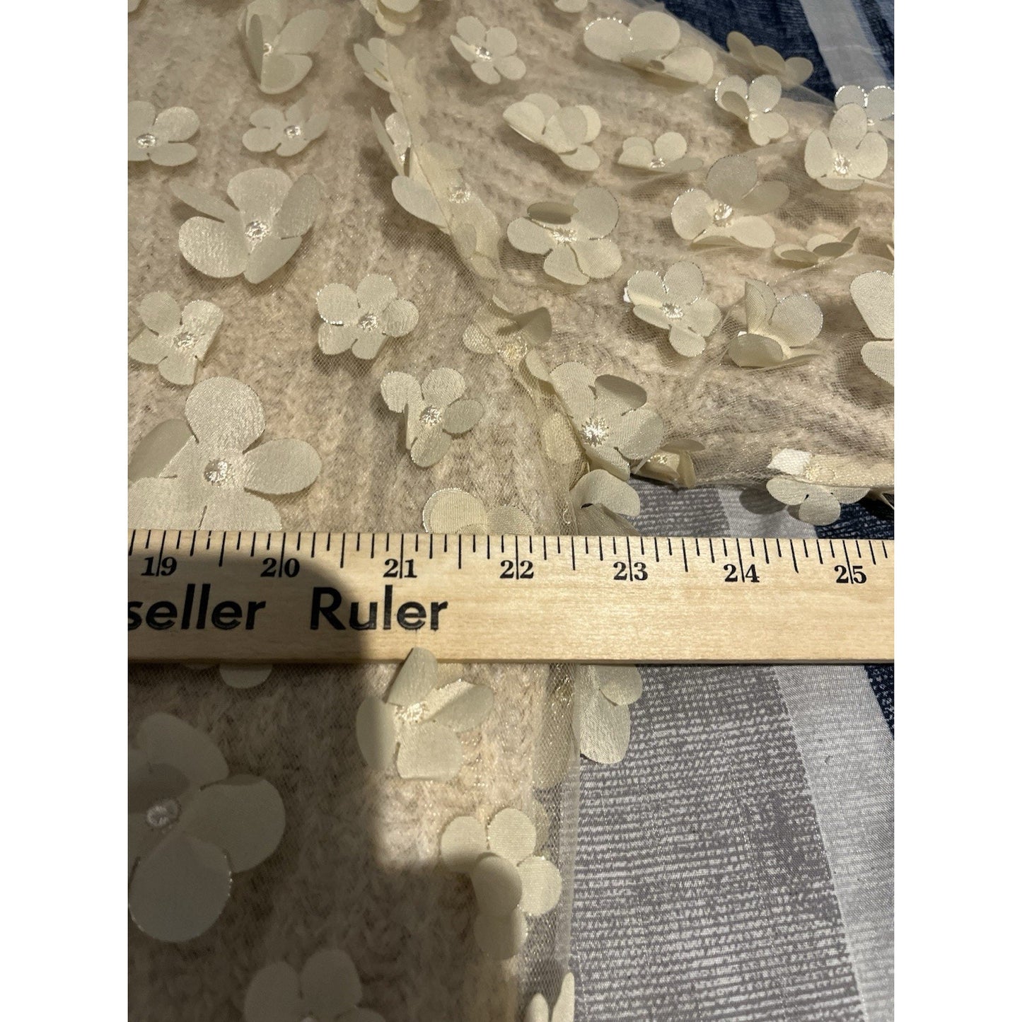 Zara women's S Combination knit floral long sleeve sweater sand/beige NWT