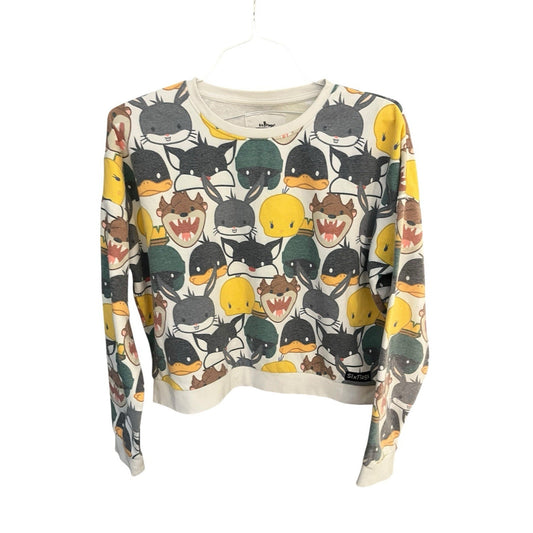 Vtg Six Flags Looney Tunes women's L all over cartoon character print sweatshirt