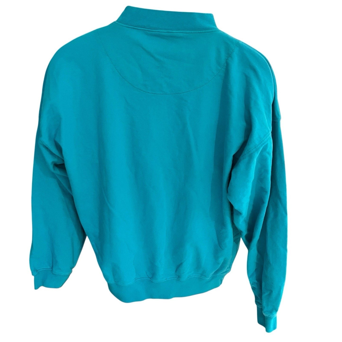 Vtg Le Coq Sportif Men's L embroidered teal blue mock neck sweatshirt