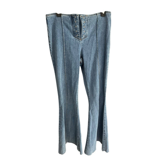 Sonoma goods for life Sz 11/30W mid rise exposed button fly wide leg denim jeans