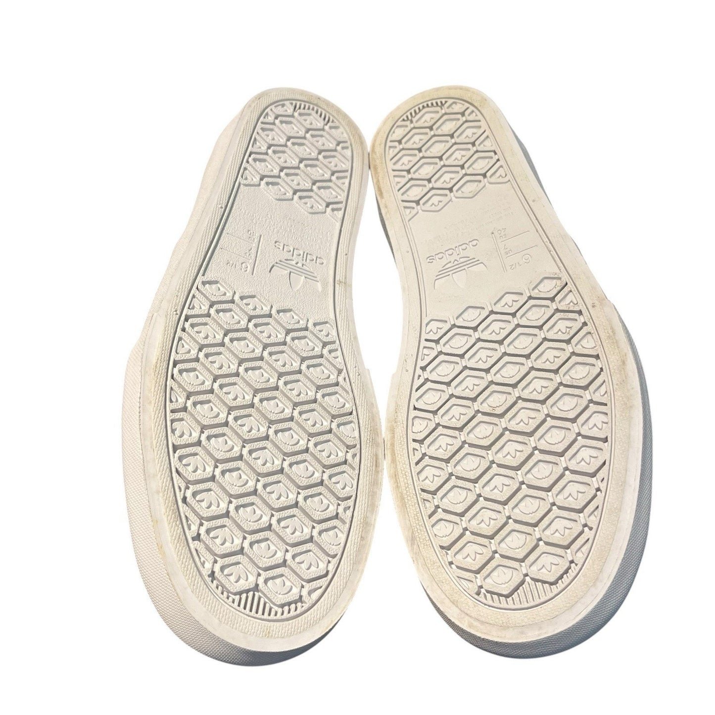 Adidas Court Rallye Allover Print White and Blue Logo Slip On Sneakers Men's 7