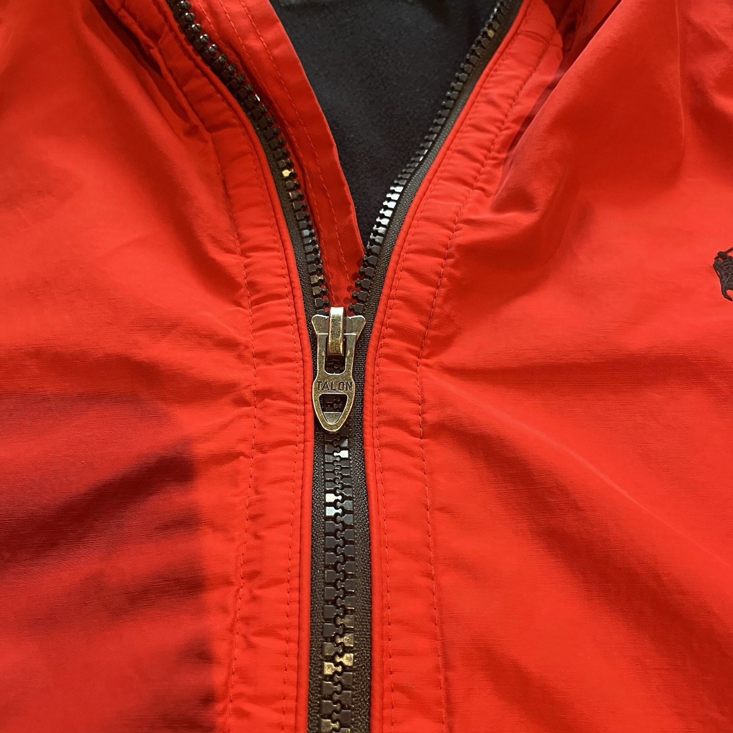 Vtg Polo Ralph Lauren Men's XL red fleece lining red full zip windbreaker jacket