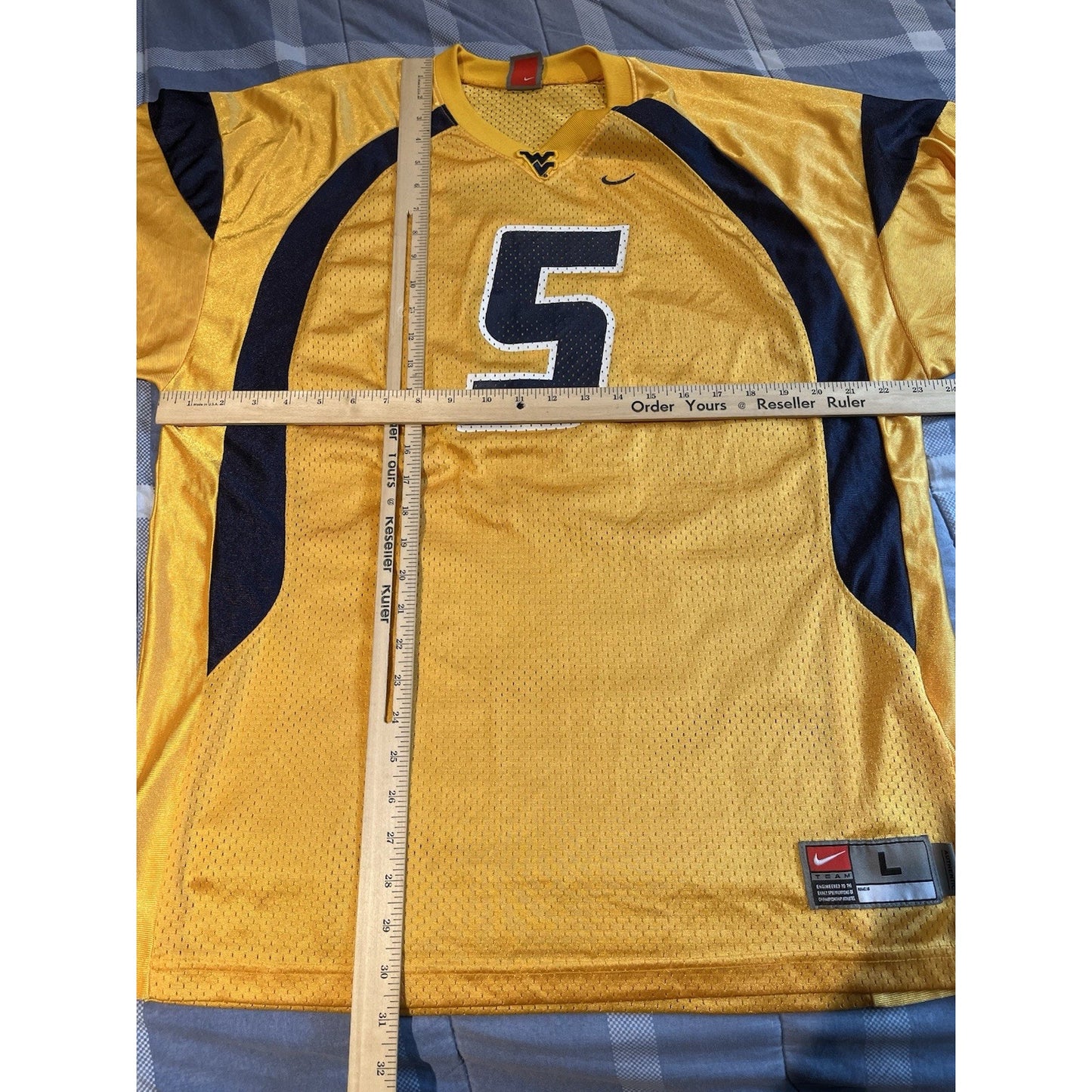Nike Team Men's L #5 Pat White West Virginia Mountaineers WVU Football Jersey