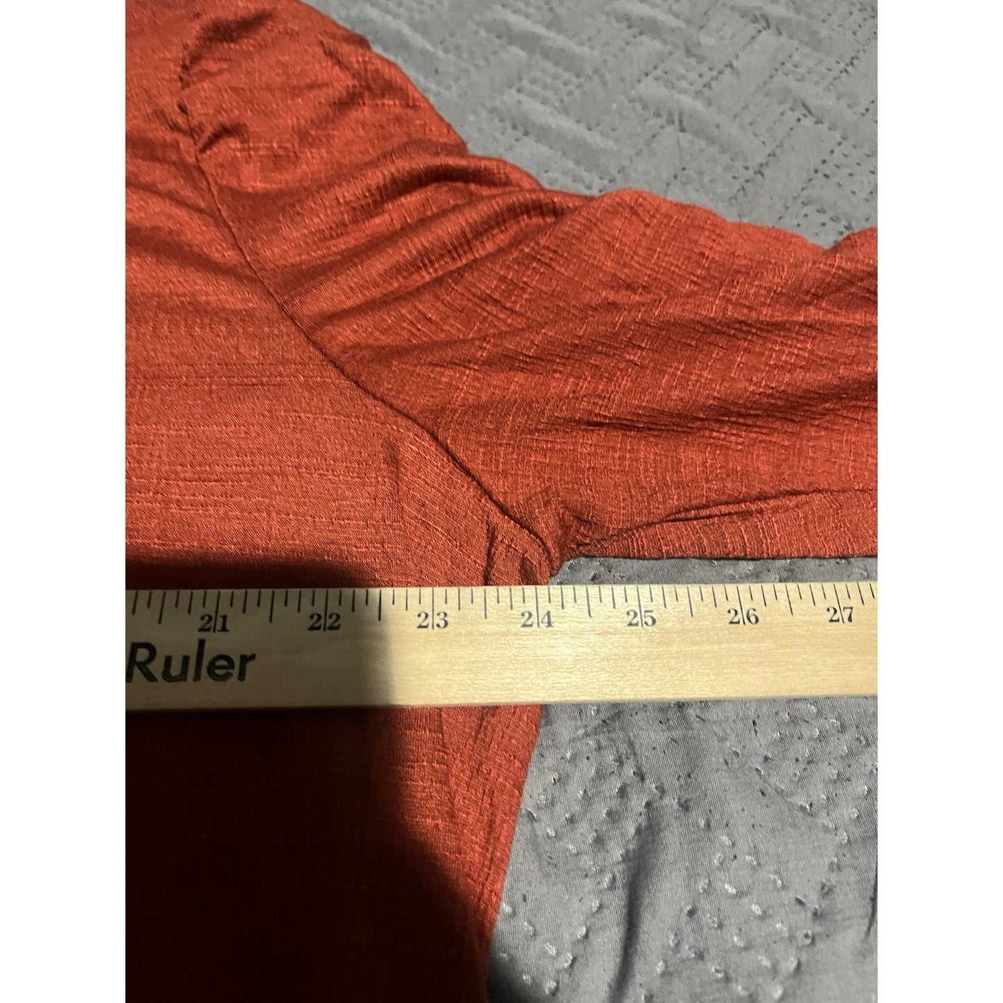 Max Studio Women's 2X ruched sleeve terracotta scoop neck blouse NWT