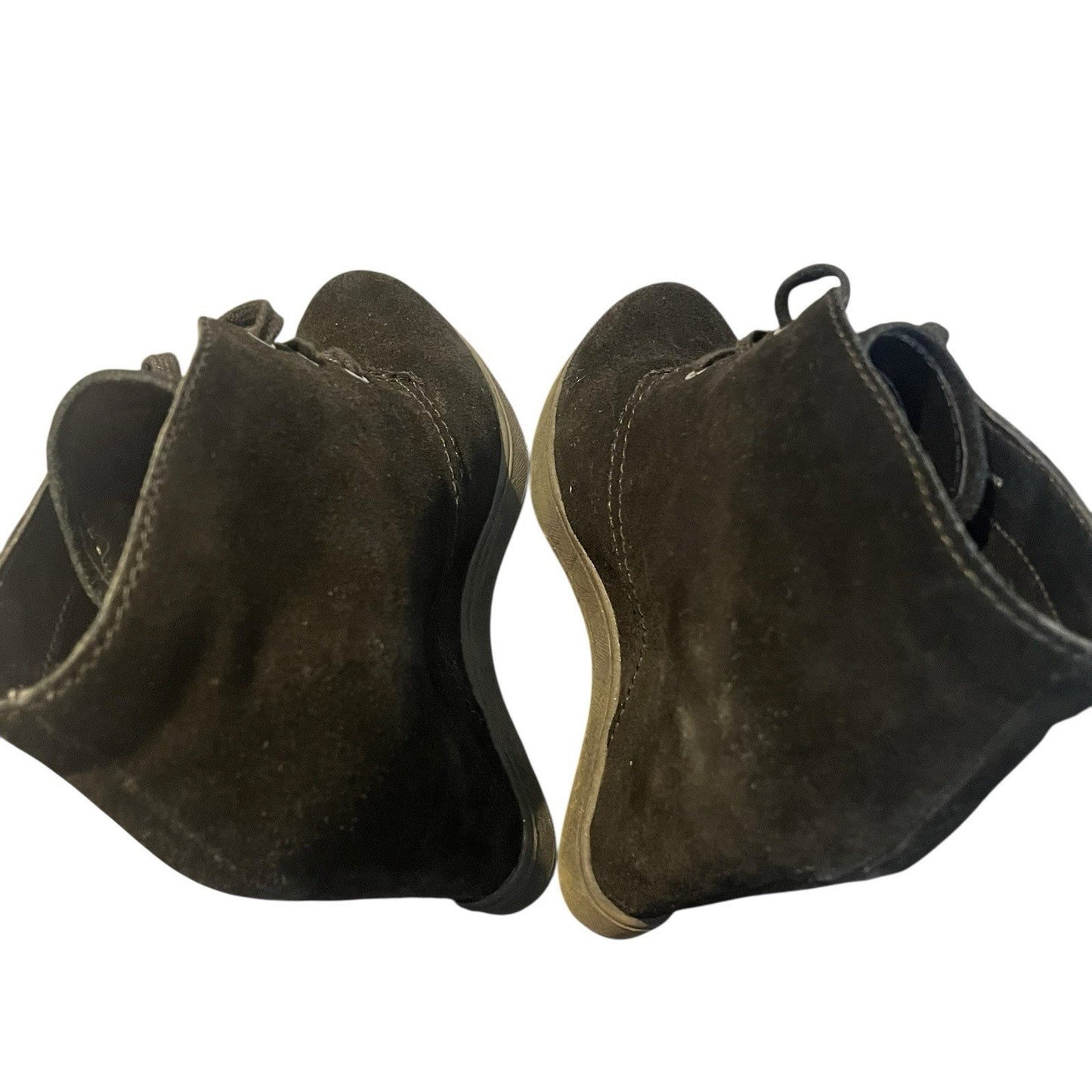 Dolce Vita Women's 7.5 black suede wedge chukka style lace up booties