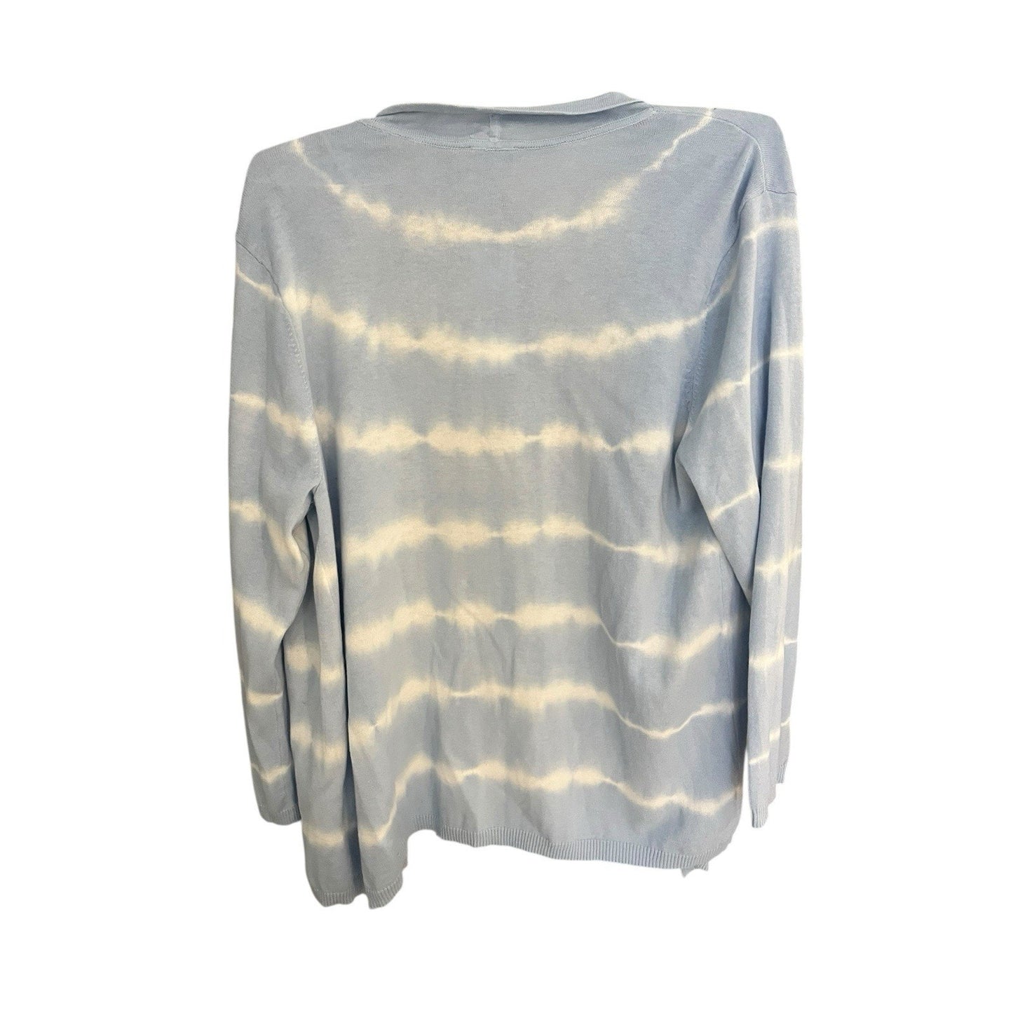 Calvin Klein Women’s XL Cardigan Blue Tie Dye Light Open Front Sweater NWT