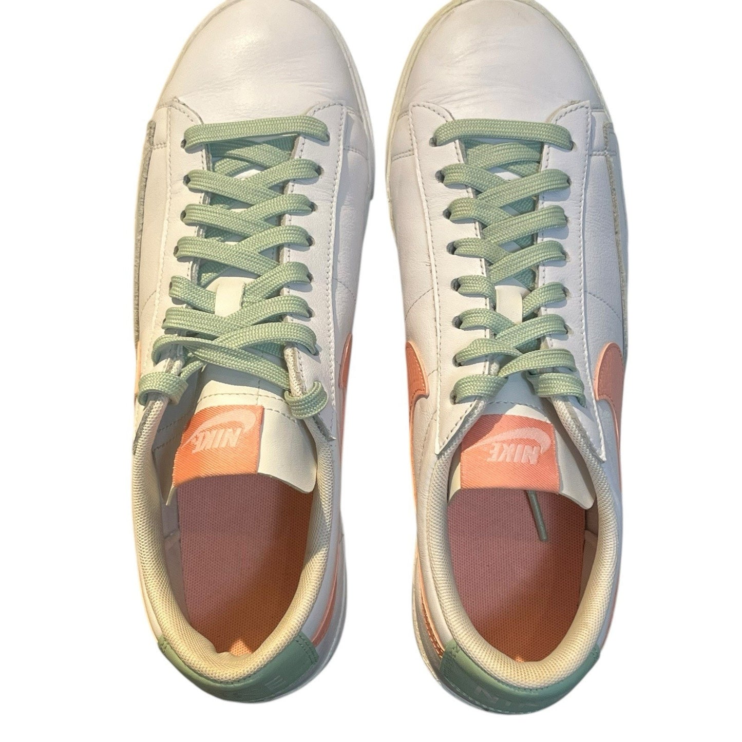 WMNS NIKE BLAZER LOW LE WHITE-BLEACHED CORAL PINK SZ 11.5 [AV9370-105]